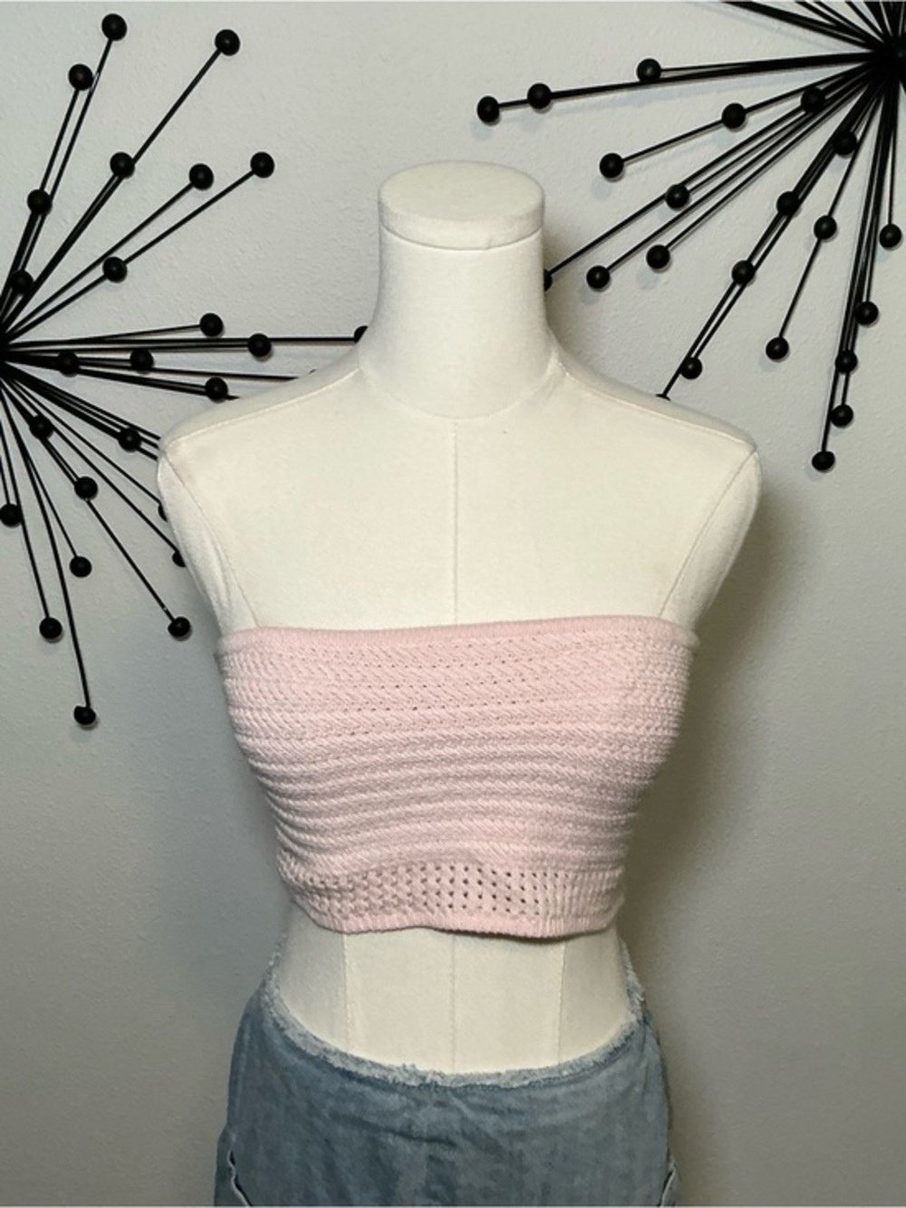 Garage Light Pink Knit Tube Top Size P/S